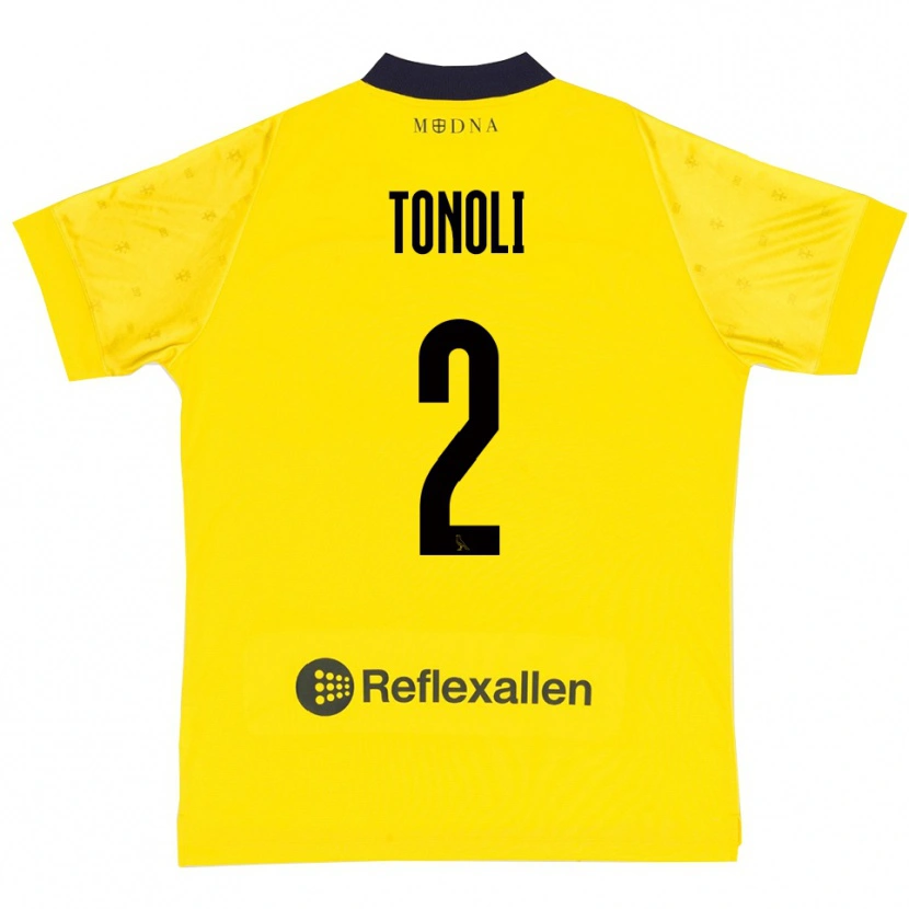 Danxen Niño Camiseta Daniel Tonoli #2 Amarillo Marino 1ª Equipación 2025/26 La Camisa México