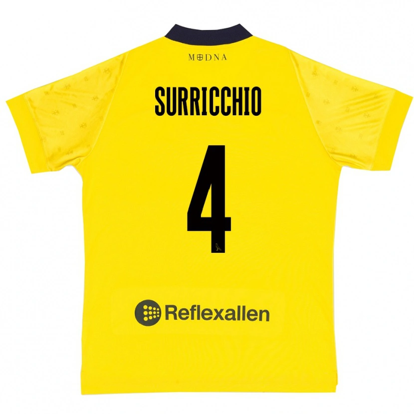 Danxen Niño Camiseta Jacopo Surricchio #4 Amarillo Marino 1ª Equipación 2025/26 La Camisa México