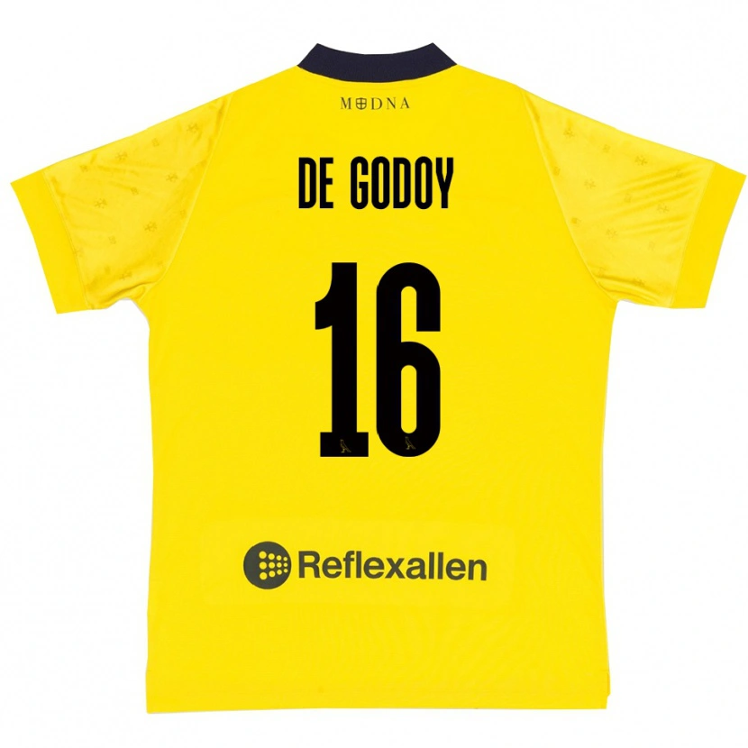 Danxen Niño Camiseta Patrick Pîrv De Godoy #16 Amarillo Marino 1ª Equipación 2025/26 La Camisa México