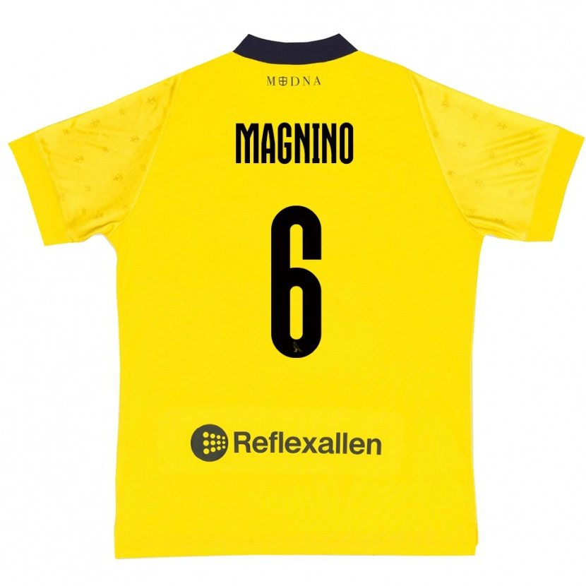 Danxen Niño Camiseta Luca Magnino #6 Amarillo Marino 1ª Equipación 2025/26 La Camisa México