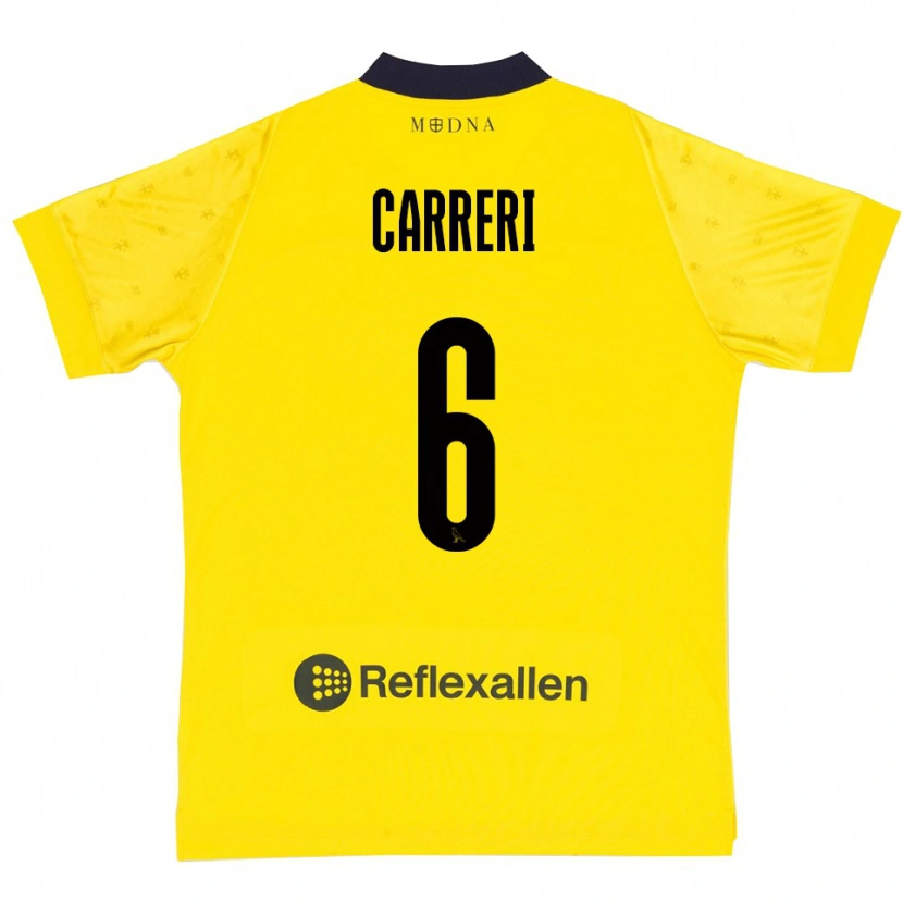 Danxen Niño Camiseta Carlo Carreri #6 Amarillo Marino 1ª Equipación 2025/26 La Camisa México