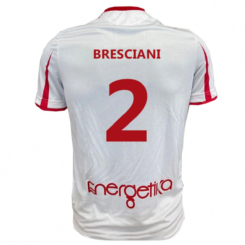 Danxen Niño Camiseta Nicola Bresciani #2 Blanco Rojo 1ª Equipación 2025/26 La Camisa México
