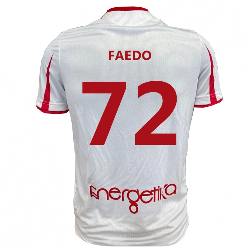 Danxen Niño Camiseta Carlo Faedo #72 Blanco Rojo 1ª Equipación 2025/26 La Camisa México