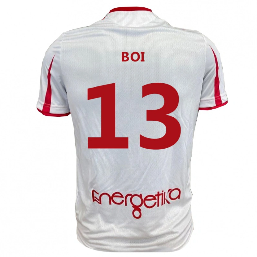 Danxen Niño Camiseta Alessandro Boi #13 Blanco Rojo 1ª Equipación 2025/26 La Camisa México