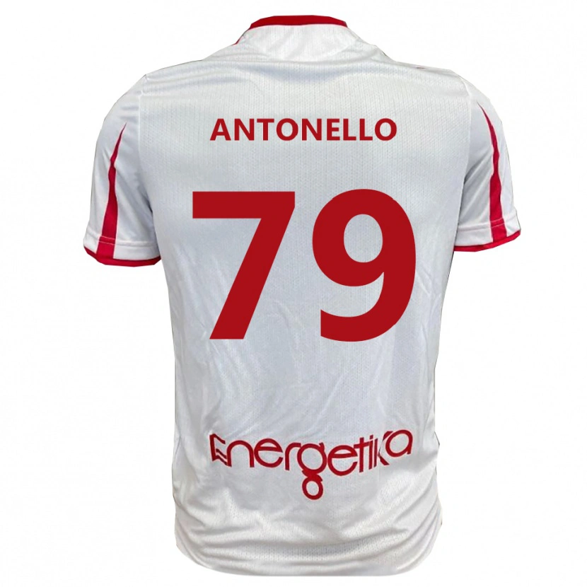 Danxen Niño Camiseta Andrea Antonello #79 Blanco Rojo 1ª Equipación 2025/26 La Camisa México
