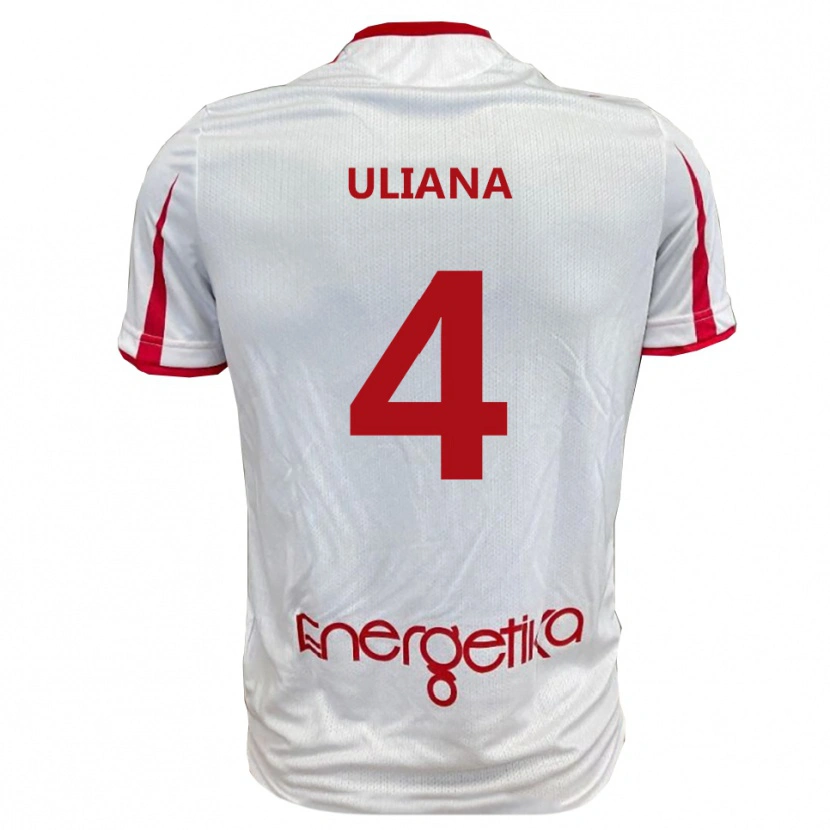 Danxen Niño Camiseta Gabriele Uliana #4 Blanco Rojo 1ª Equipación 2025/26 La Camisa México