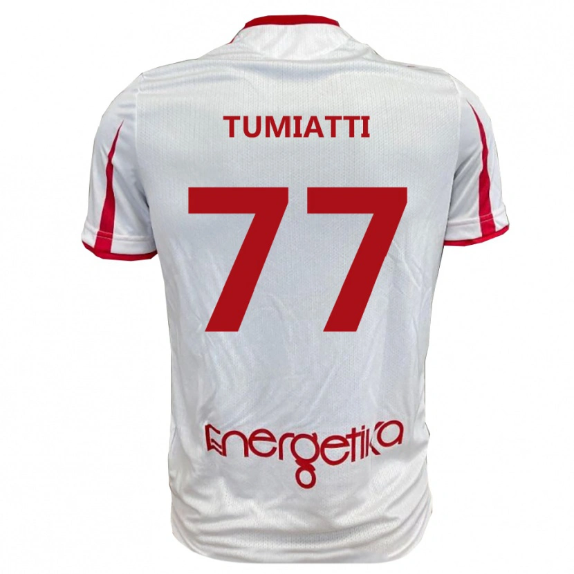 Danxen Niño Camiseta Francesco Tumiatti #77 Blanco Rojo 1ª Equipación 2025/26 La Camisa México