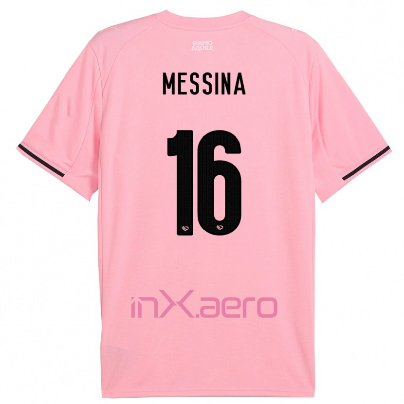 Danxen Niño Camiseta Pietro Messina #16 Rosa Negro 1ª Equipación 2025/26 La Camisa México