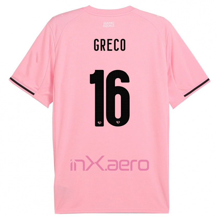 Danxen Niño Camiseta Riccardo Greco #16 Rosa Negro 1ª Equipación 2025/26 La Camisa México
