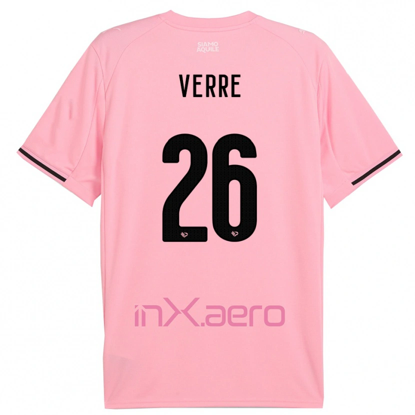 Danxen Niño Camiseta Valerio Verre #26 Rosa Negro 1ª Equipación 2025/26 La Camisa México