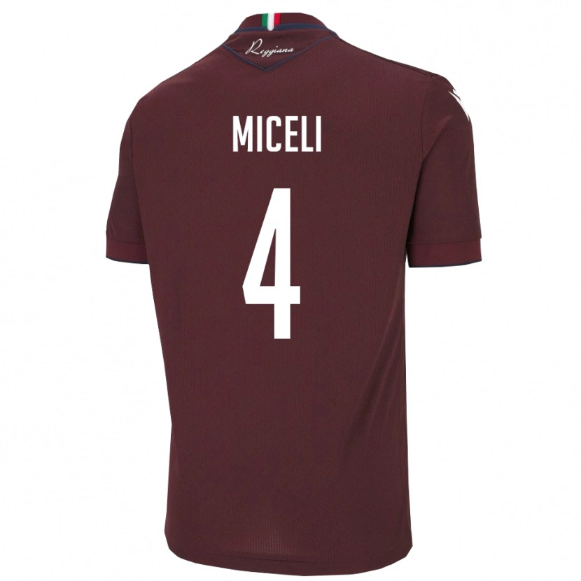 Danxen Niño Camiseta Leonardo Miceli #4 Borgoña Blanco 1ª Equipación 2025/26 La Camisa México