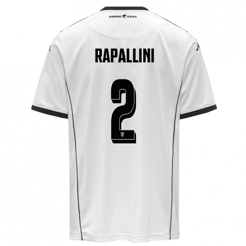 Danxen Niño Camiseta Andrea Rapallini #2 Blanco Negro 1ª Equipación 2025/26 La Camisa México