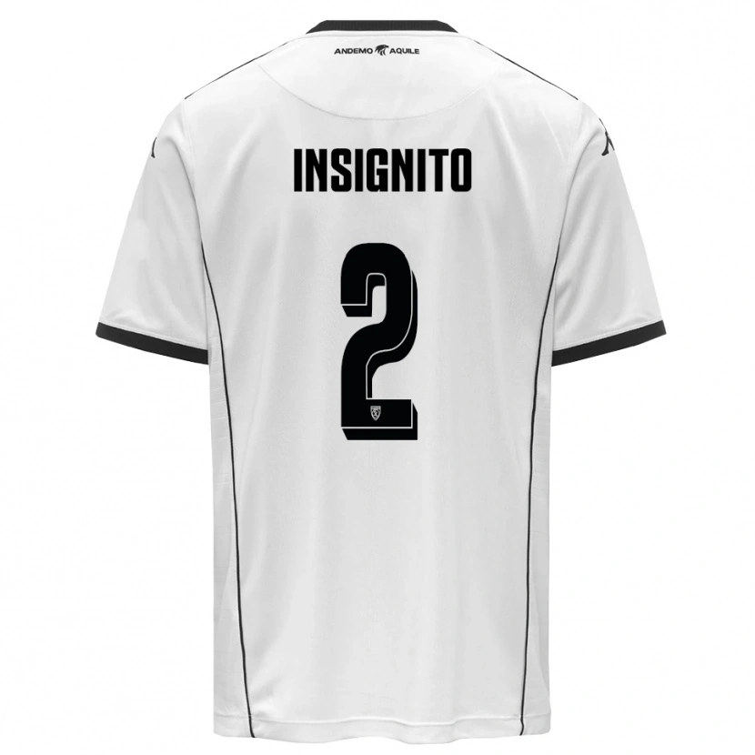 Danxen Niño Camiseta Alessio Insignito #2 Blanco Negro 1ª Equipación 2025/26 La Camisa México