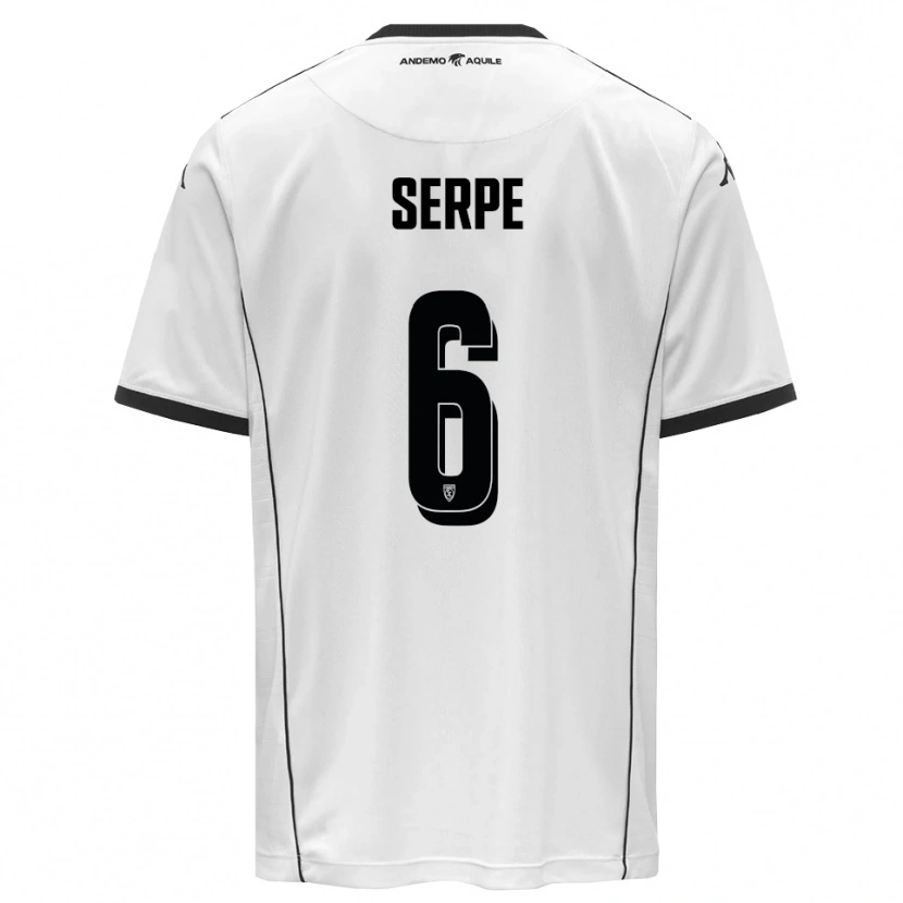 Danxen Niño Camiseta Laurens Serpe #6 Blanco Negro 1ª Equipación 2025/26 La Camisa México