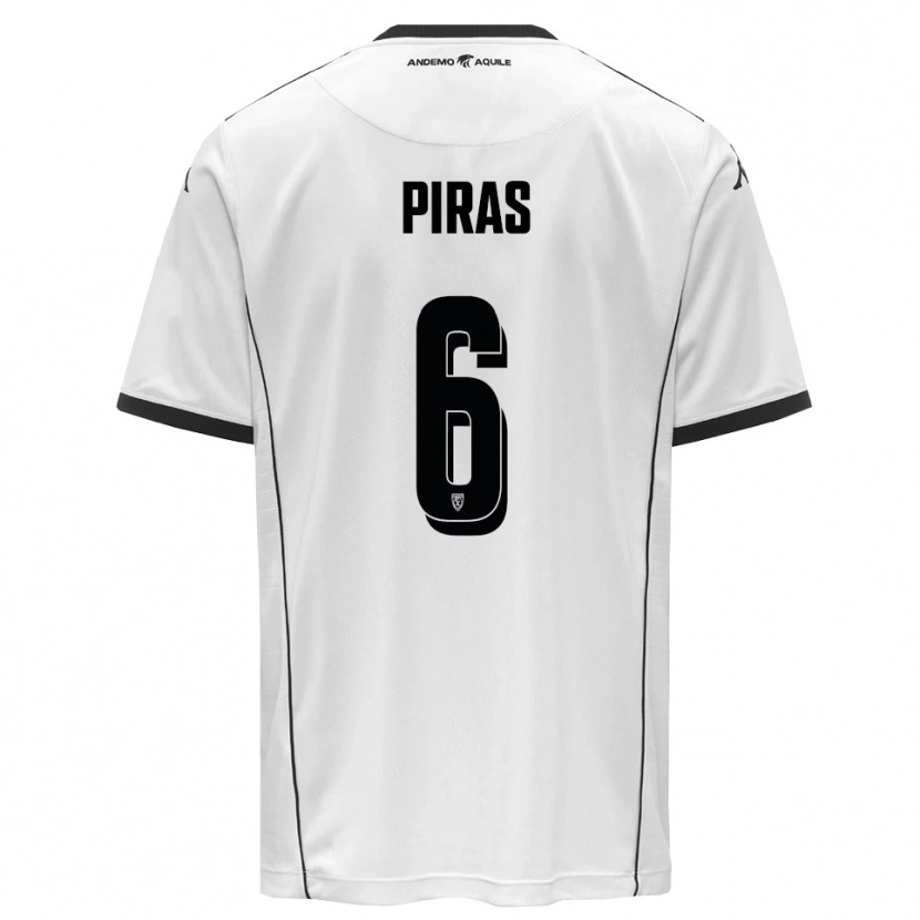 Danxen Niño Camiseta Filippo Piras #6 Blanco Negro 1ª Equipación 2025/26 La Camisa México