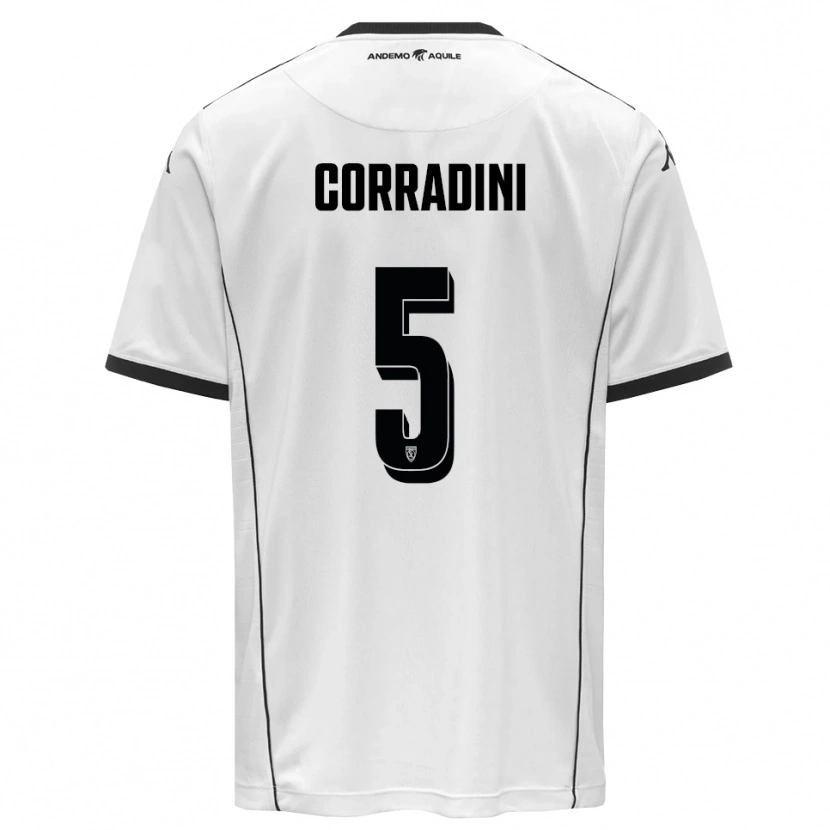 Danxen Niño Camiseta Giovanni Corradini #5 Blanco Negro 1ª Equipación 2025/26 La Camisa México