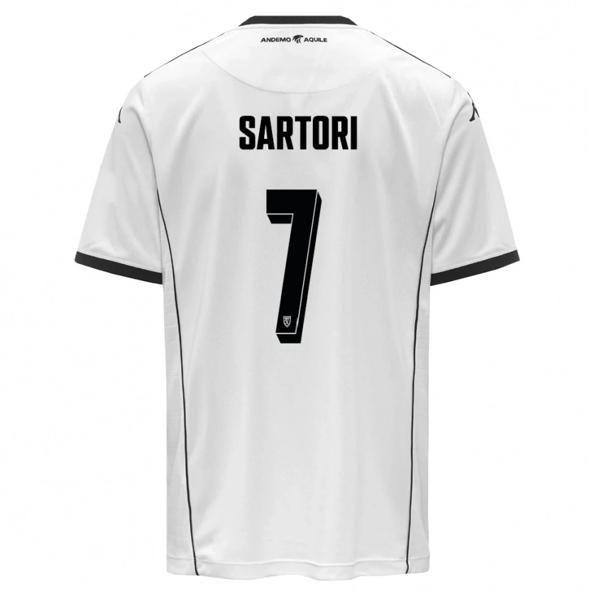 Danxen Niño Camiseta Giovanni Sartori #7 Blanco Negro 1ª Equipación 2025/26 La Camisa México