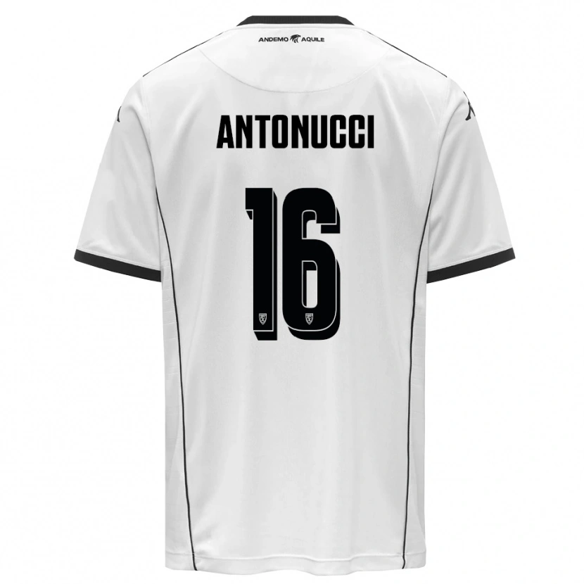 Danxen Niño Camiseta Mirko Antonucci #16 Blanco Negro 1ª Equipación 2025/26 La Camisa México