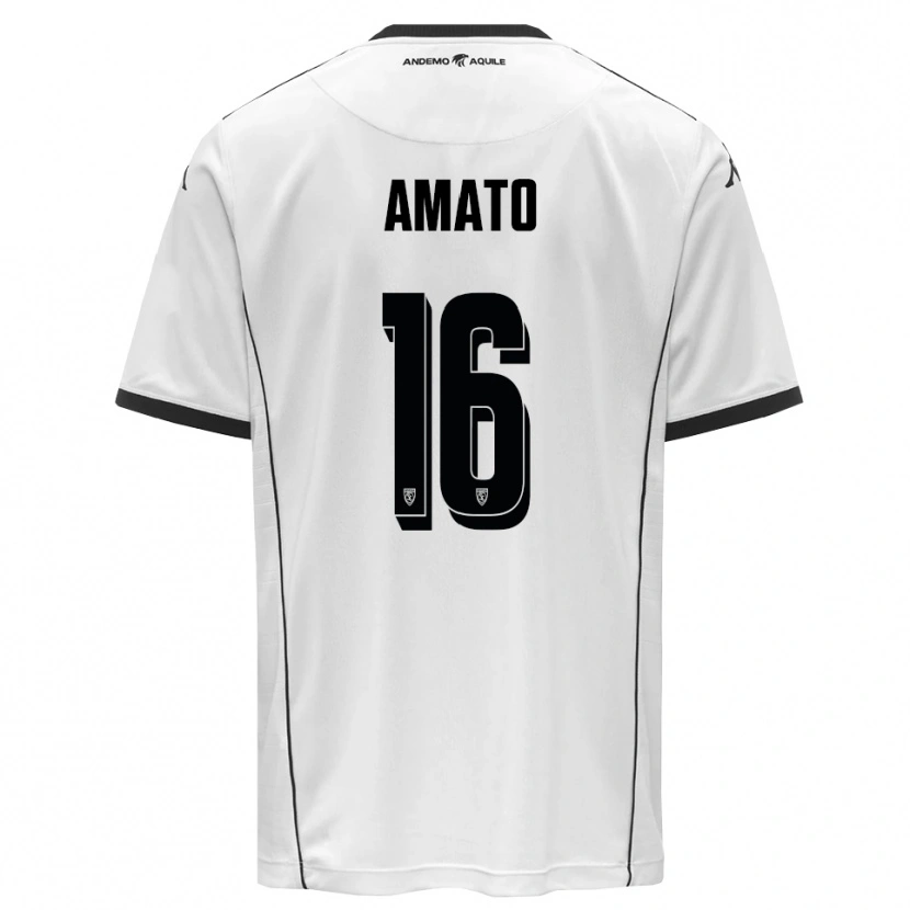 Danxen Niño Camiseta Salvatore Amato #16 Blanco Negro 1ª Equipación 2025/26 La Camisa México