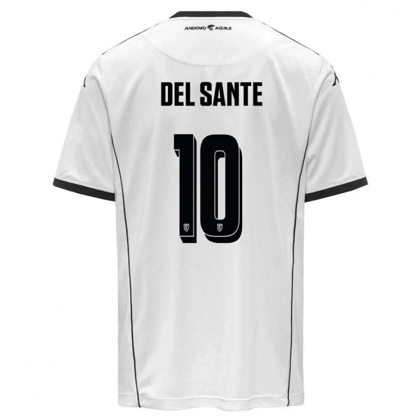 Danxen Niño Camiseta Davide Del Sante #10 Blanco Negro 1ª Equipación 2025/26 La Camisa México