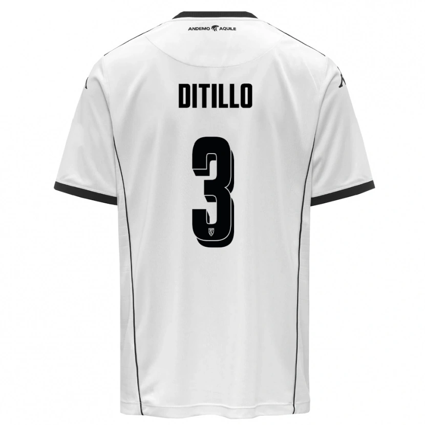 Danxen Niño Camiseta Luigi Ditillo #3 Blanco Negro 1ª Equipación 2025/26 La Camisa México