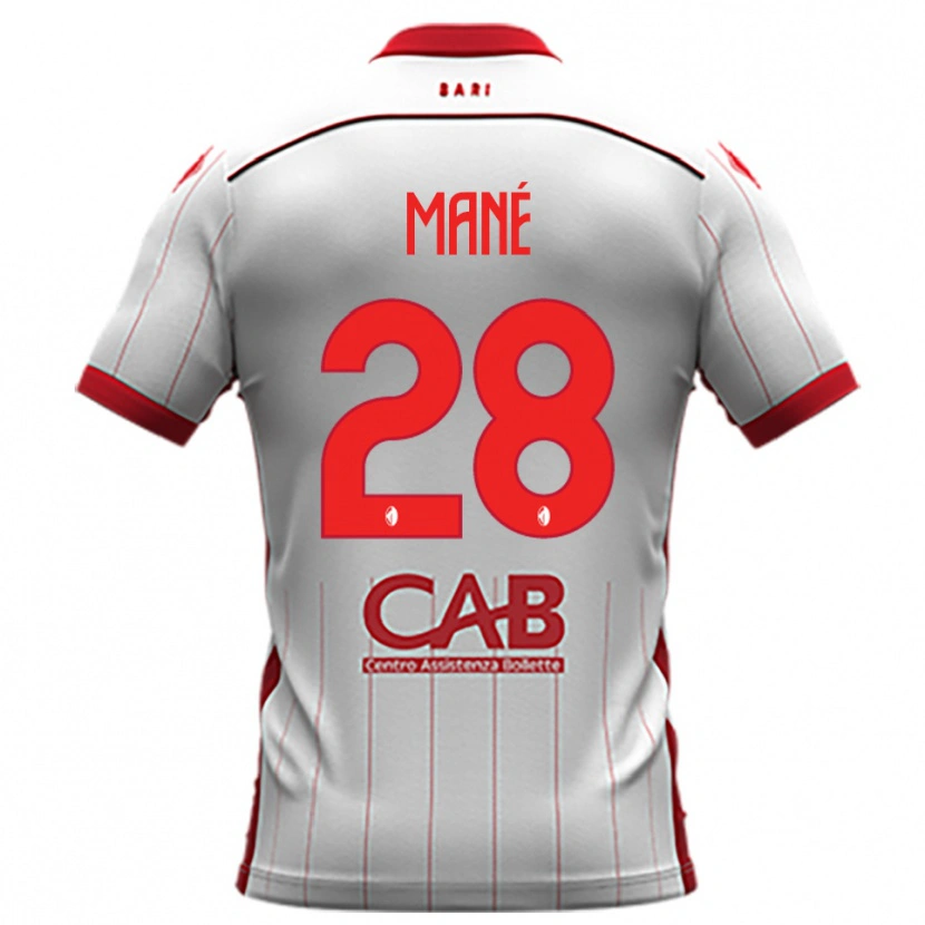 Danxen Niño Camiseta Moussa Mané #28 Blanco Rojo 1ª Equipación 2025/26 La Camisa México