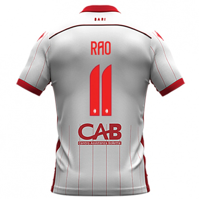 Danxen Niño Camiseta Emanuele Rao #11 Blanco Rojo 1ª Equipación 2025/26 La Camisa México