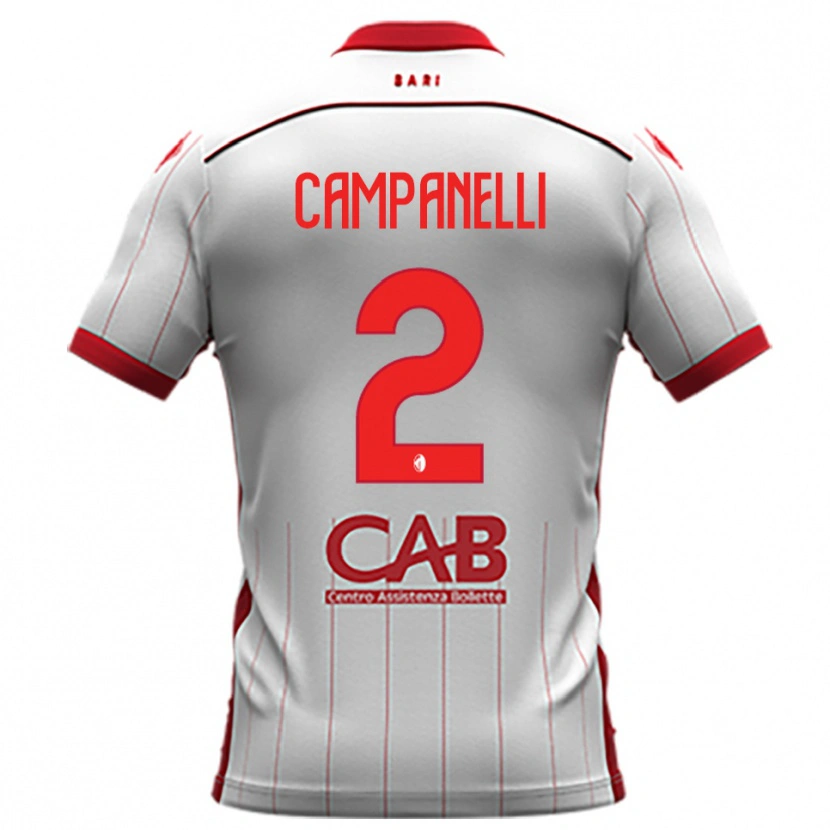 Danxen Niño Camiseta Alessio Campanelli #2 Blanco Rojo 1ª Equipación 2025/26 La Camisa México