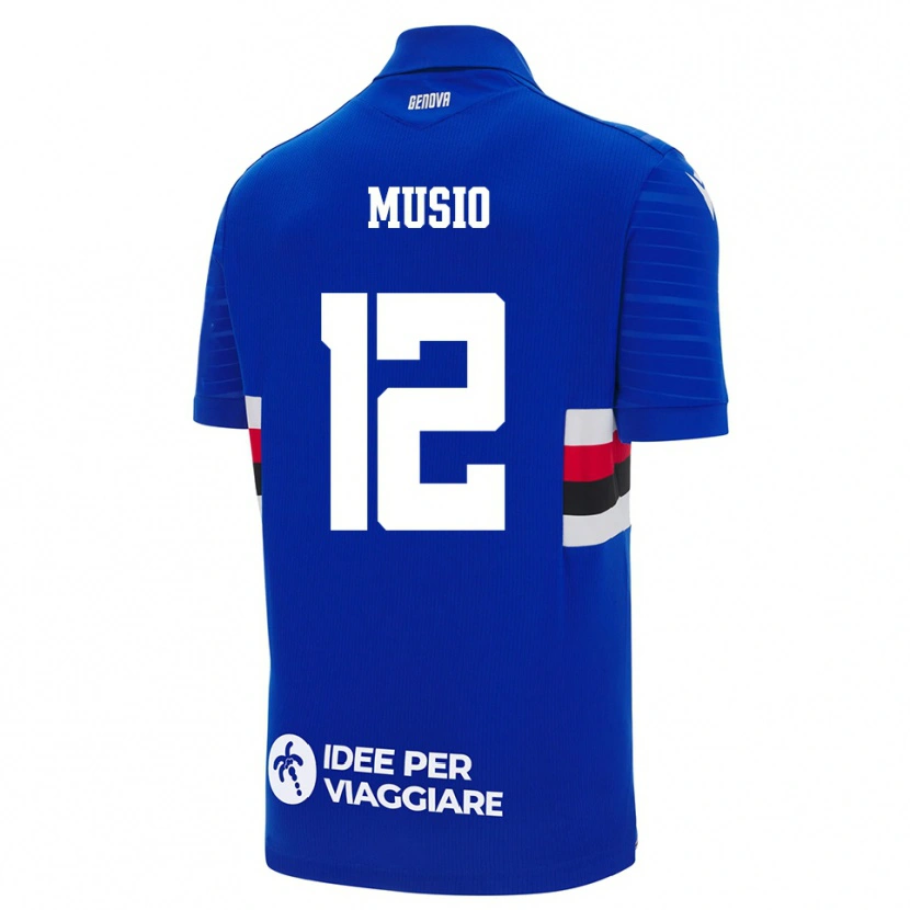 Danxen Niño Camiseta Luca Musio #12 Azul Blanco 1ª Equipación 2025/26 La Camisa México