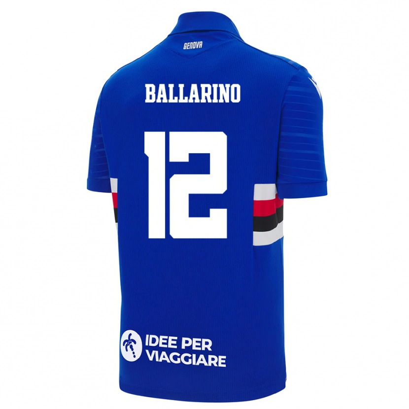 Danxen Niño Camiseta Alessio Ballarino #12 Azul Blanco 1ª Equipación 2025/26 La Camisa México
