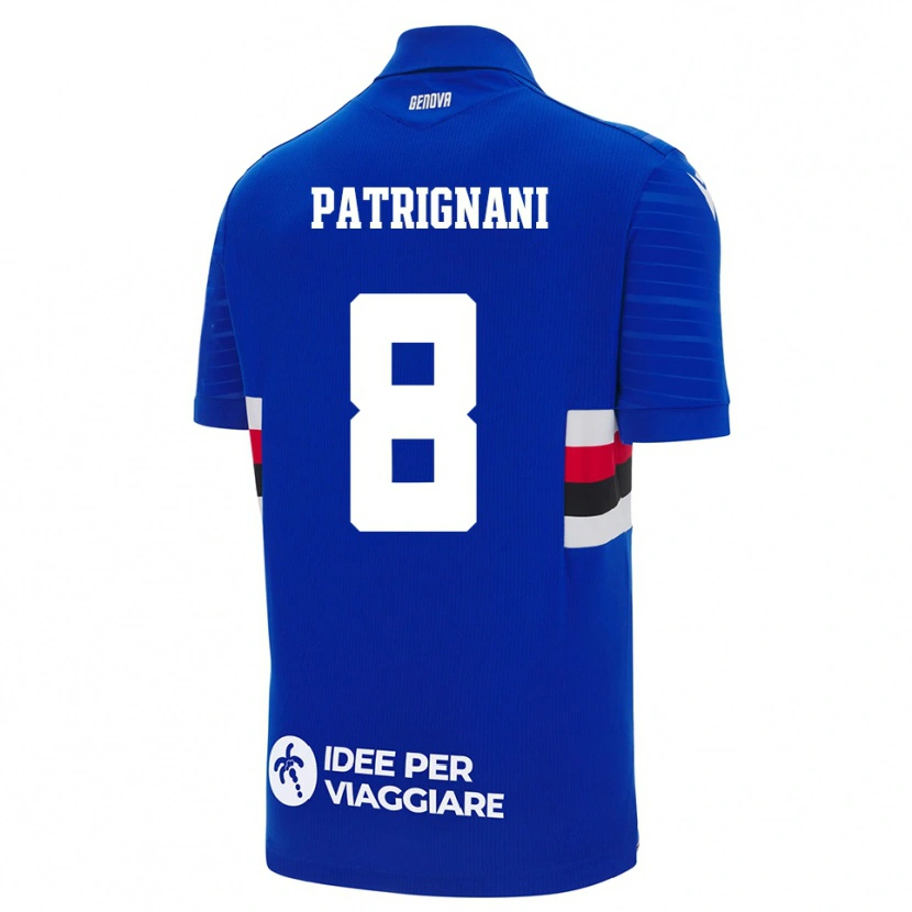 Danxen Niño Camiseta Giulio Patrignani #8 Azul Blanco 1ª Equipación 2025/26 La Camisa México
