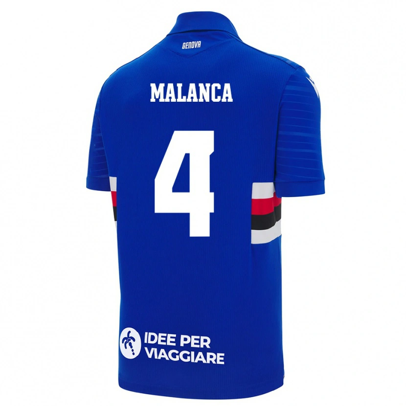 Danxen Niño Camiseta Lorenzo Malanca #4 Azul Blanco 1ª Equipación 2025/26 La Camisa México