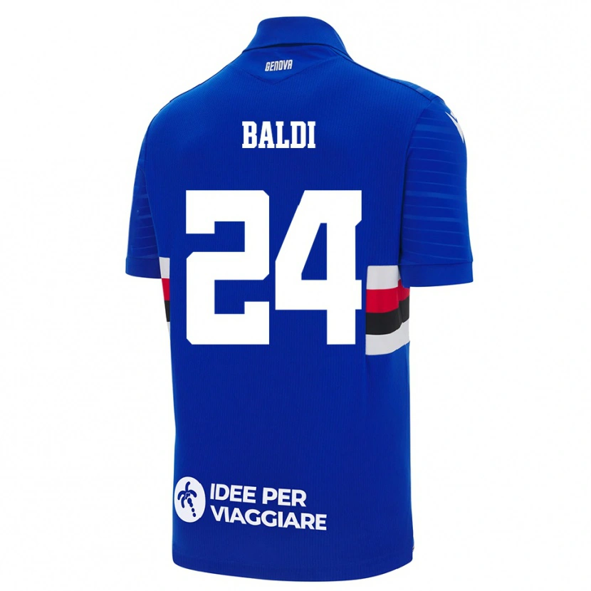 Danxen Niño Camiseta Sara Baldi #24 Azul Blanco 1ª Equipación 2025/26 La Camisa México