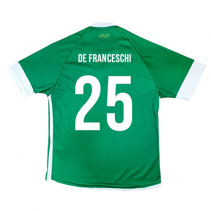 Danxen Niño Camiseta Edoardo De Franceschi #25 Verde Blanco 1ª Equipación 2025/26 La Camisa México