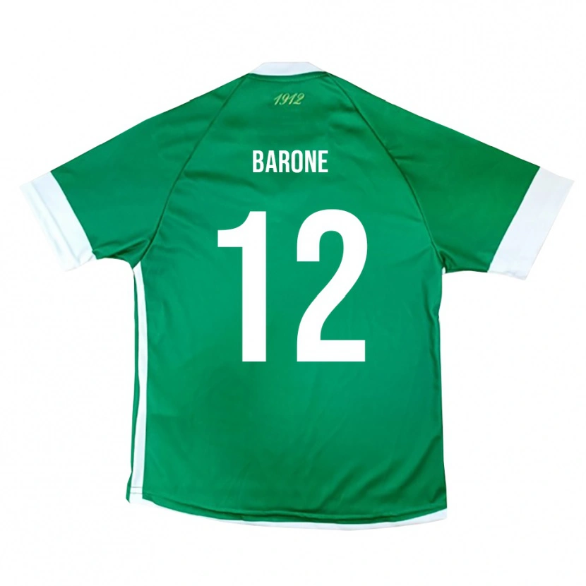 Danxen Niño Camiseta Filippo Barone #12 Verde Blanco 1ª Equipación 2025/26 La Camisa México