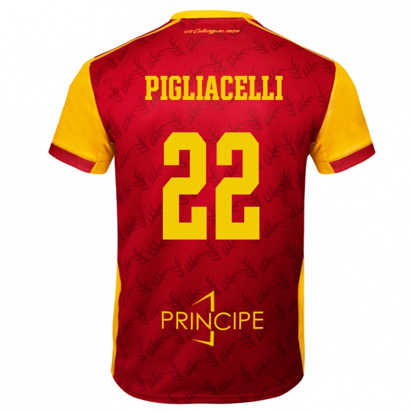 Danxen Niño Camiseta Mirko Pigliacelli #22 Amarillo Rojo 1ª Equipación 2025/26 La Camisa México