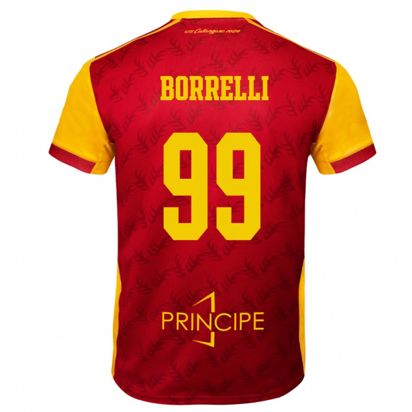 Danxen Niño Camiseta Edoardo Borrelli #99 Amarillo Rojo 1ª Equipación 2025/26 La Camisa México