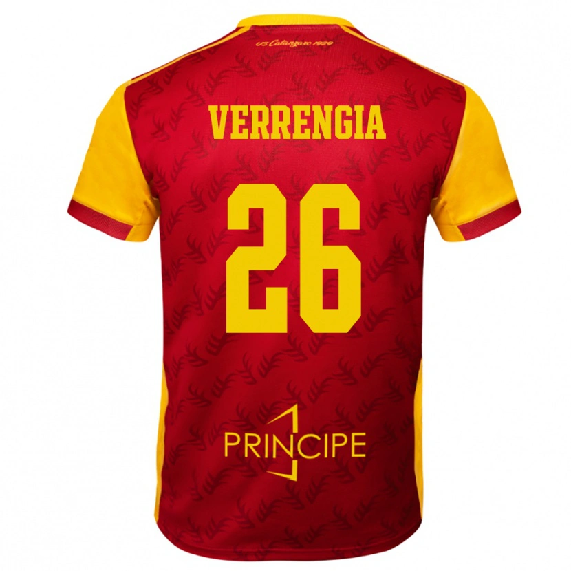 Danxen Niño Camiseta Bruno Verrengia #26 Amarillo Rojo 1ª Equipación 2025/26 La Camisa México