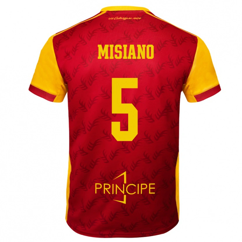 Danxen Niño Camiseta Francesco Misiano #5 Amarillo Rojo 1ª Equipación 2025/26 La Camisa México