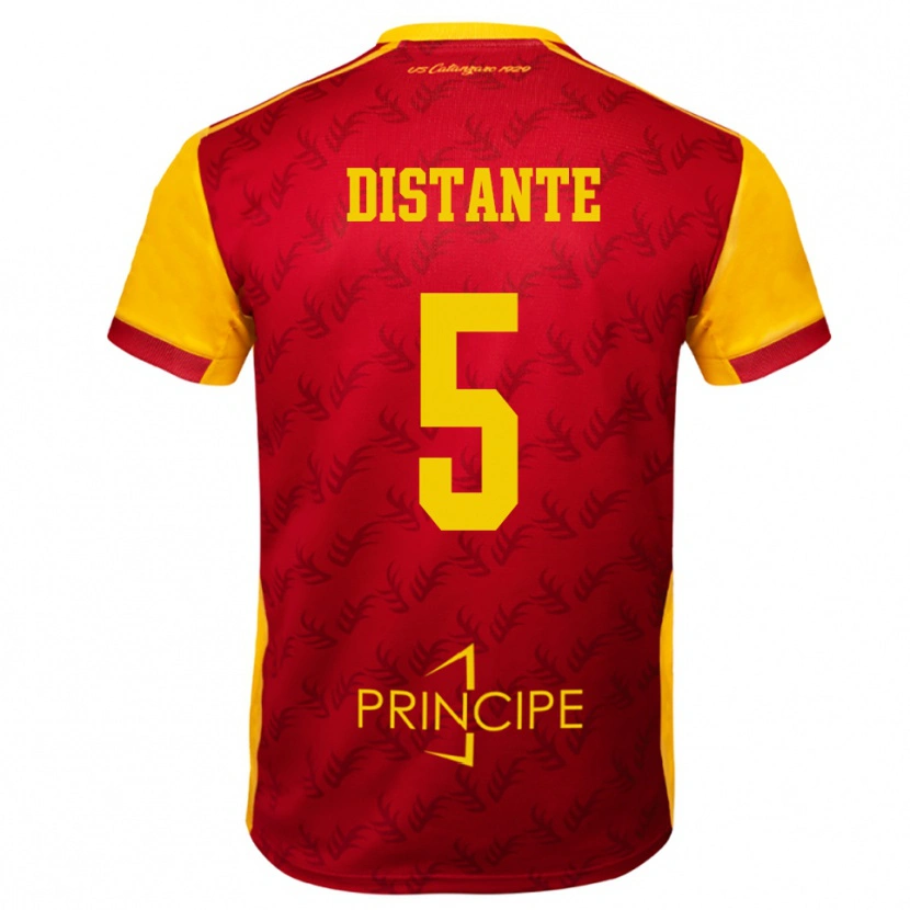 Danxen Niño Camiseta Marco Distante #5 Amarillo Rojo 1ª Equipación 2025/26 La Camisa México