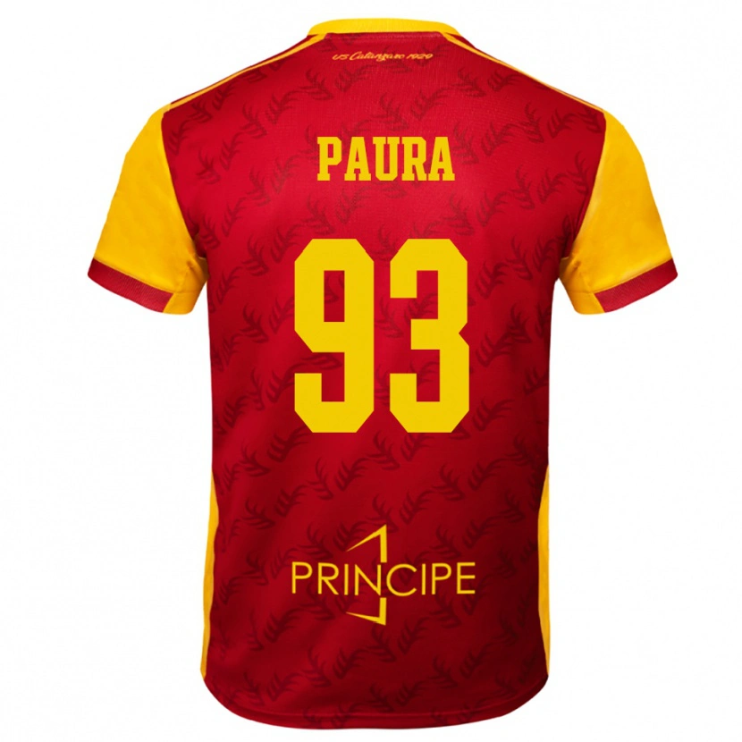 Danxen Niño Camiseta Mario Paura #93 Amarillo Rojo 1ª Equipación 2025/26 La Camisa México