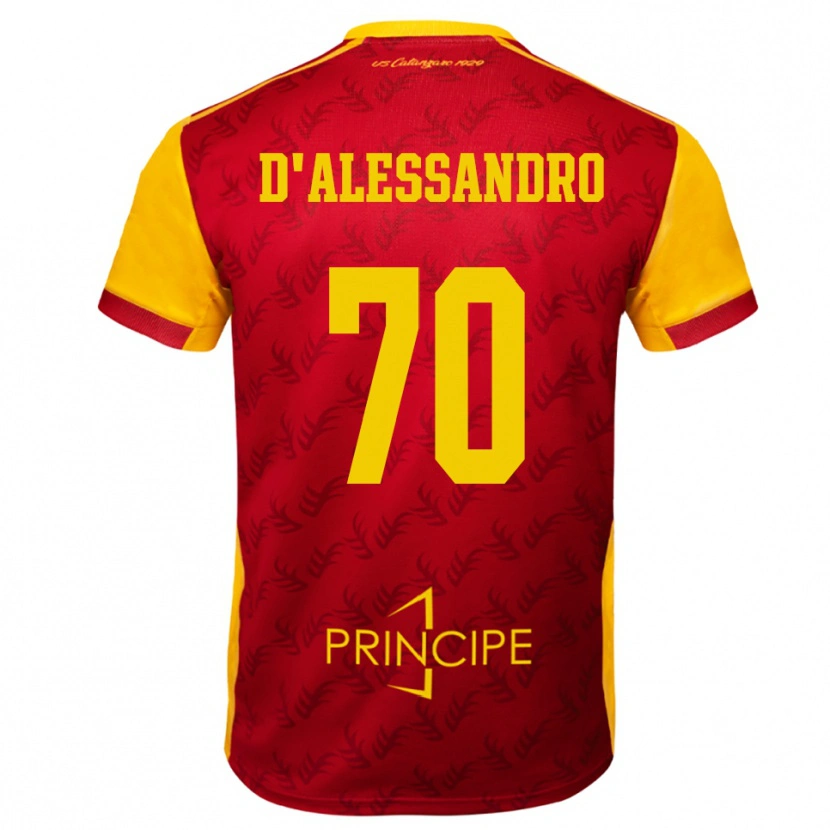Danxen Niño Camiseta Marco D'alessandro #70 Amarillo Rojo 1ª Equipación 2025/26 La Camisa México