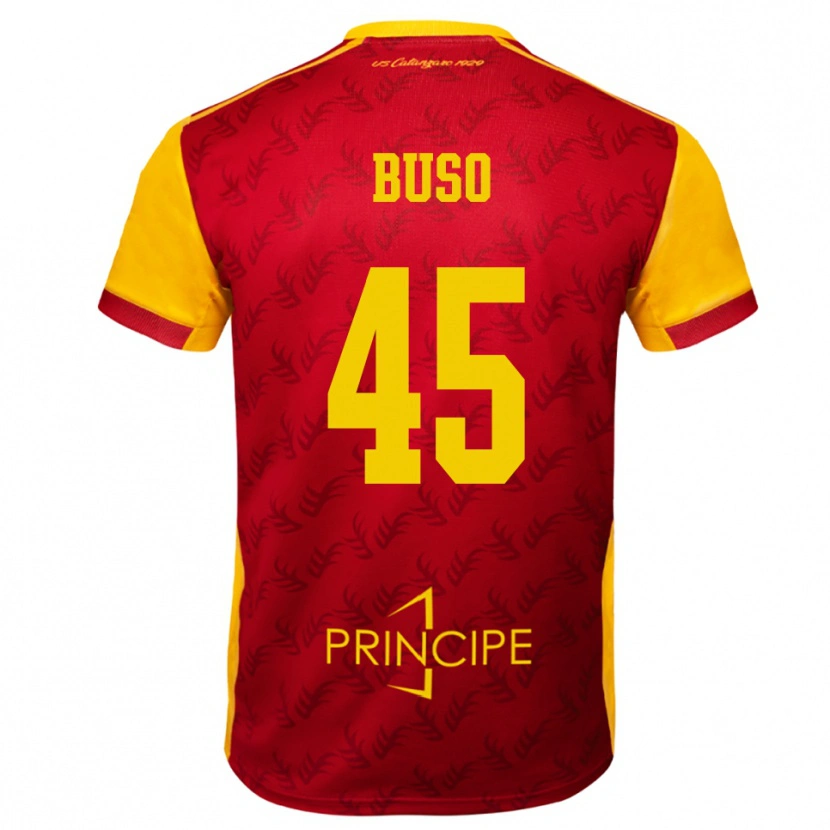 Danxen Niño Camiseta Nicolò Buso #45 Amarillo Rojo 1ª Equipación 2025/26 La Camisa México