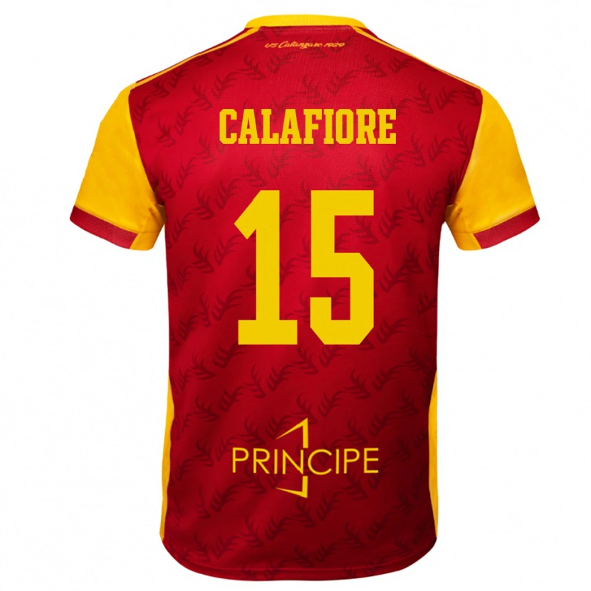 Danxen Niño Camiseta Donato Calafiore #15 Amarillo Rojo 1ª Equipación 2025/26 La Camisa México