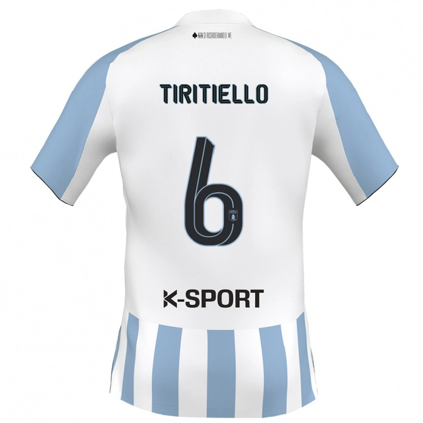 Danxen Niño Camiseta Andrea Tiritiello #6 Blanco Azul Cielo 1ª Equipación 2025/26 La Camisa México