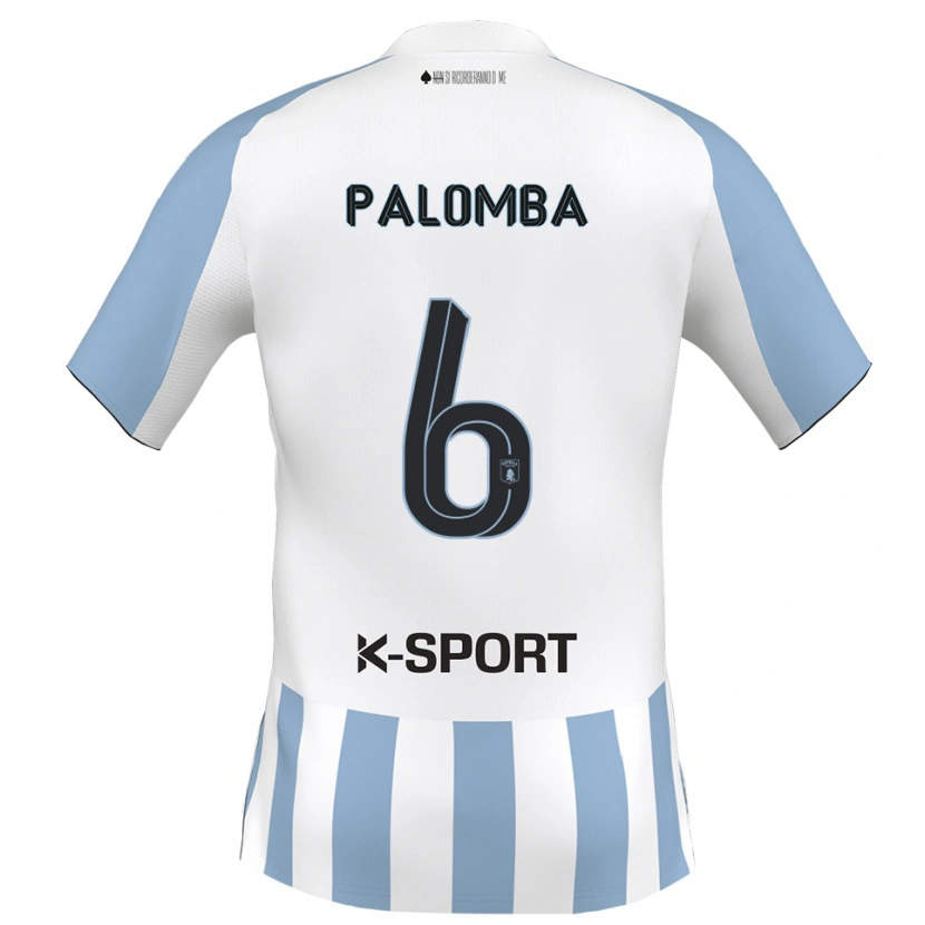 Danxen Niño Camiseta Luigi Palomba #6 Blanco Azul Cielo 1ª Equipación 2025/26 La Camisa México