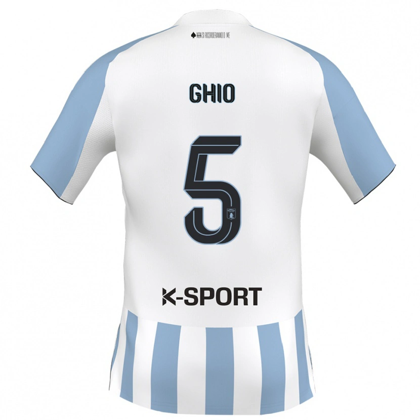 Danxen Niño Camiseta Umberto Ghio #5 Blanco Azul Cielo 1ª Equipación 2025/26 La Camisa México