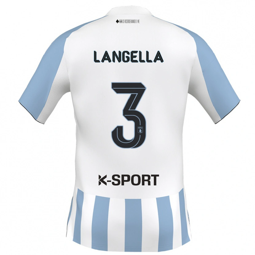 Danxen Niño Camiseta Matteo Langella #3 Blanco Azul Cielo 1ª Equipación 2025/26 La Camisa México