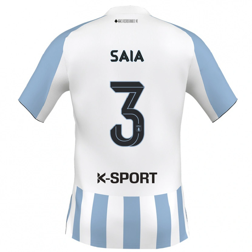 Danxen Niño Camiseta Chris Saia #3 Blanco Azul Cielo 1ª Equipación 2025/26 La Camisa México