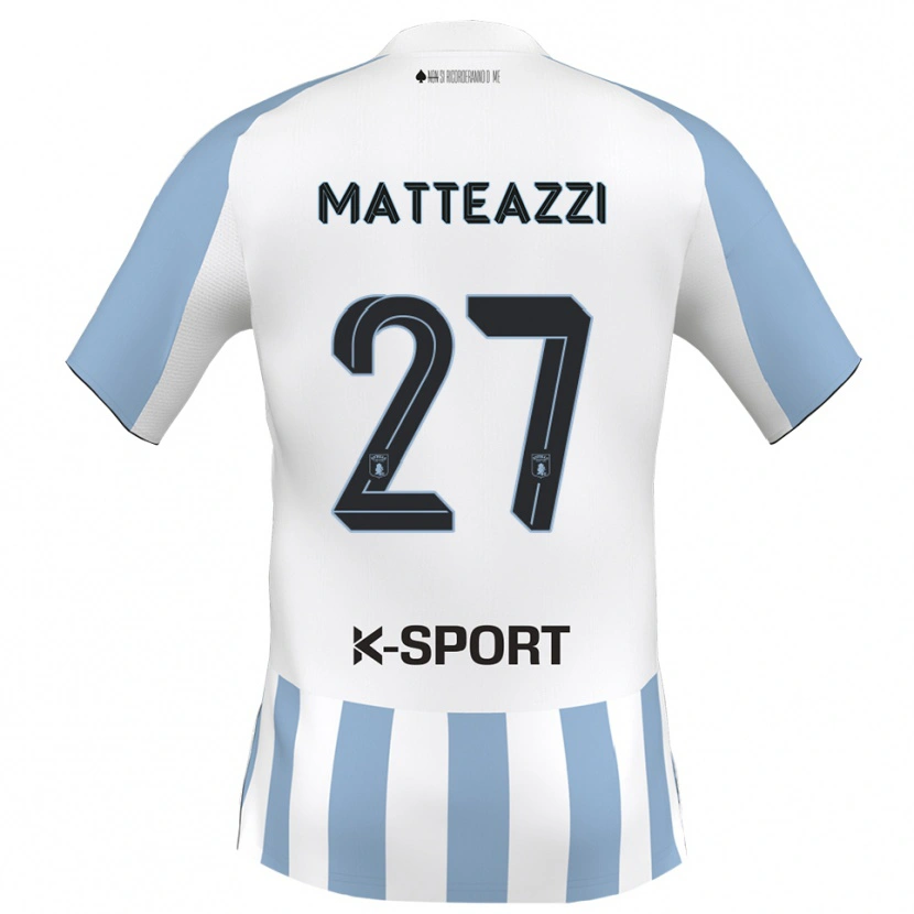 Danxen Niño Camiseta Ernesto Matteazzi #27 Blanco Azul Cielo 1ª Equipación 2025/26 La Camisa México